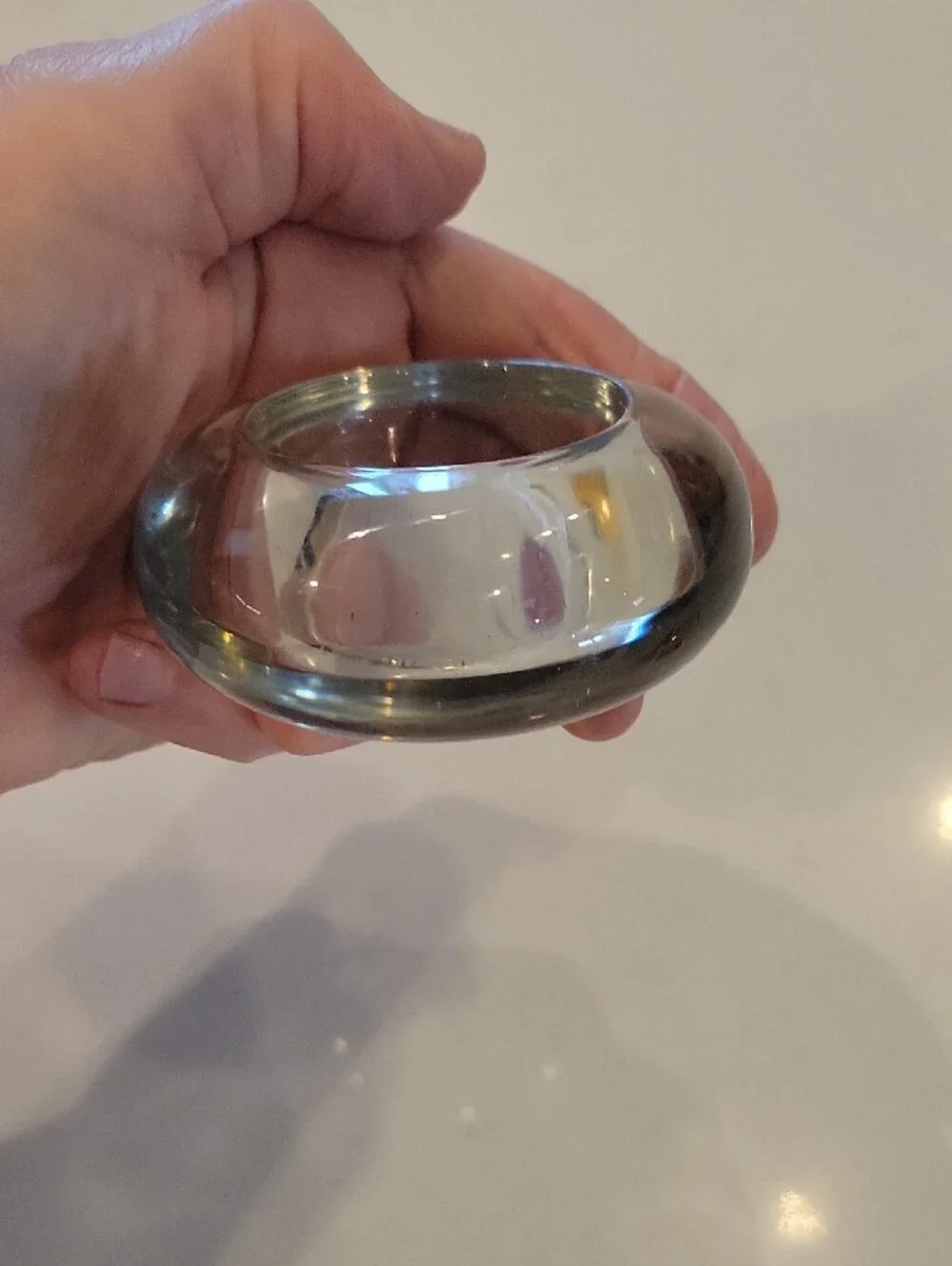 Pier 1 Clear Glass Round Tealight Candle Holder